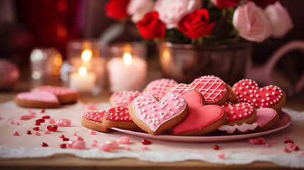 Valentine Background Images Featuring Heart Shaped Cookies
