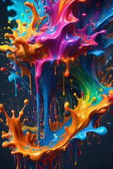 Splash style of colorful paint generative ai