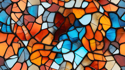 Modern abstract mosaic art with glass pieces, seamless texture