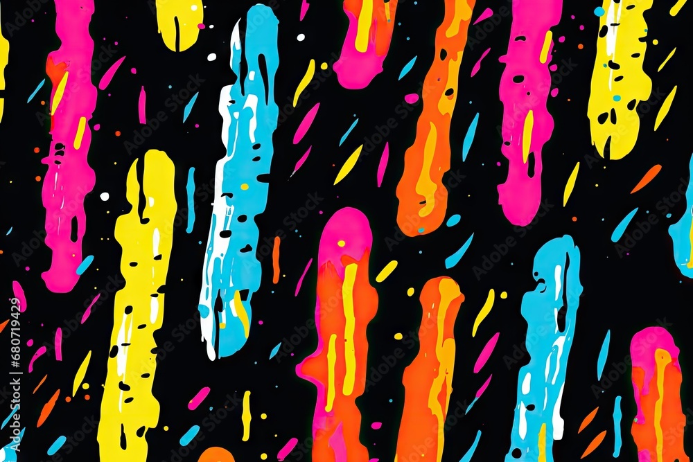 Poster pattern background with abstract textured geometric figures. simple figures on black background. bri