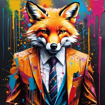 Fox wearing a suit