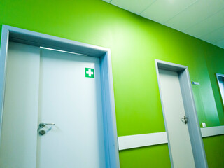 Shot of the corridor in the modern clinic. Healthcare