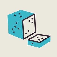 Feta cheese cubes vector icon