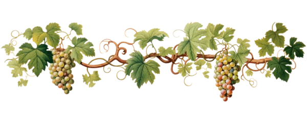 Fotobehang Grapevines isolated on transparent background (PNG) © Georgina Burrows