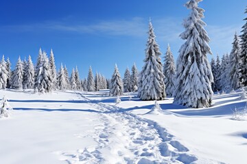 Obraz premium Snowy Tatra Mountains. Pristine Peaks, Clear Sky - Captivating Winter Landscapes in Poland