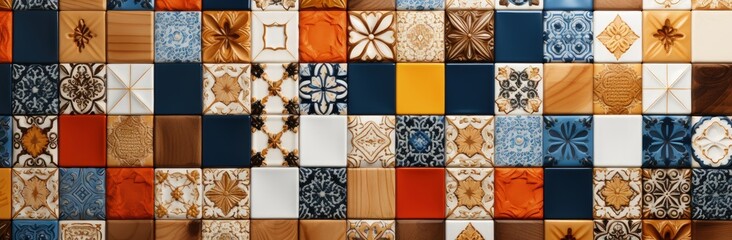 Colorful Tile Wall: A Captivating Display of Craftsmanship
