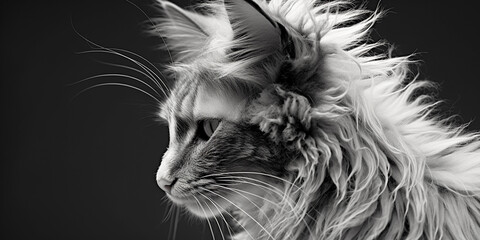 Stippled art of a cat grooming, black and white, fine details, elegant, minimalist