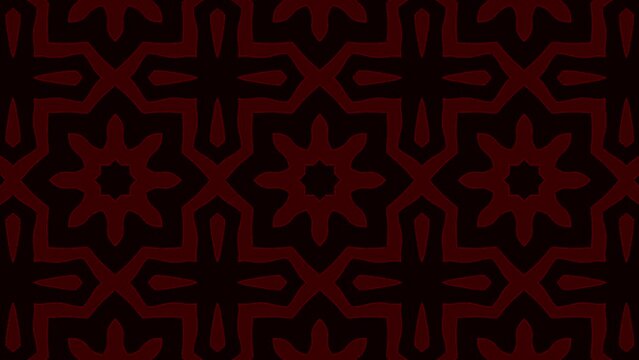 A seamless pattern of red Moroccan tiles with intricate dark outlines, evoking a traditional and cultural aesthetic against a deep background