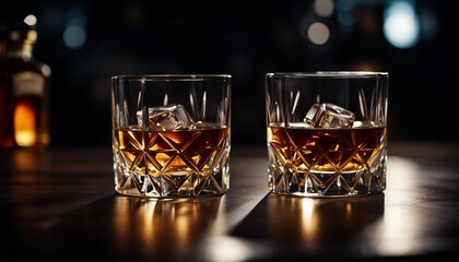 Whiskey drink, alcohol at the bar