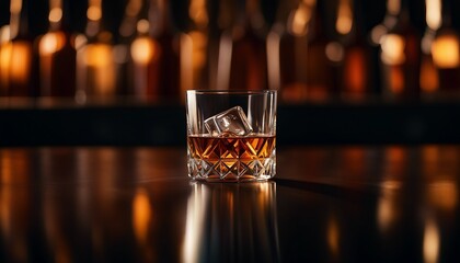Whiskey drink, alcohol at the bar