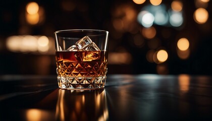 Whiskey drink, alcohol at the bar