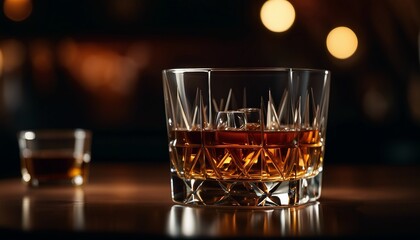 Whiskey drink, alcohol at the bar