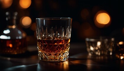Whiskey drink, alcohol at the bar