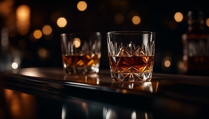 Whiskey drink, alcohol at the bar