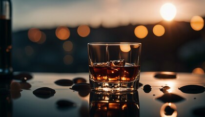 Whiskey drink, alcohol at the bar