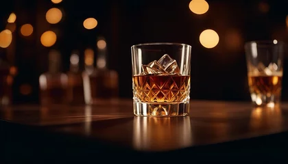 Poster Whiskey drink, alcohol at the bar © vitaliygo