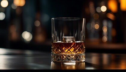 Whiskey drink, alcohol at the bar