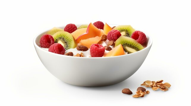 Healthy Breakfast Dried Fruits and Granola Bowl