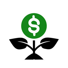 Investment business growth profit income dollar money logo icon symbol vector