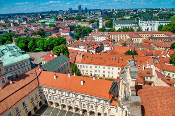 Fototapeta na wymiar Aerial view of Vilnius skyline, Lithuania