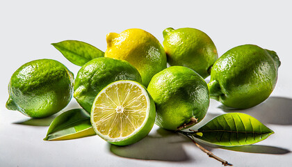 lime and lemon isolated 