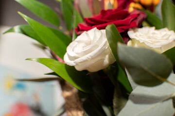 Closeup view of a bouquet of  flowers