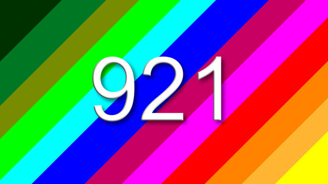 921 colorful rainbow background year number