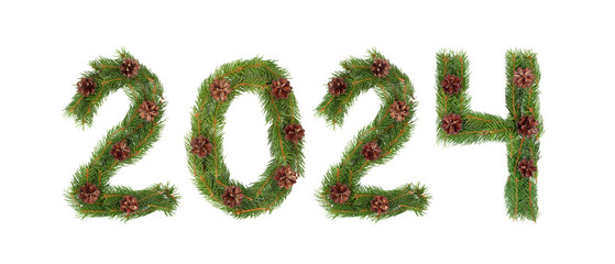 2024 number written by christmas tree