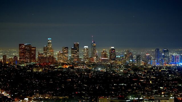Los Angeles City lights at night - view from the observatory at Griffith Park - travel photography