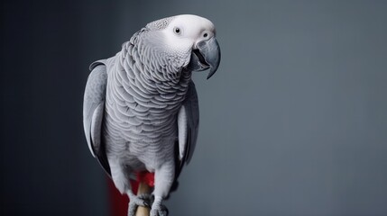 Obraz premium African grey parrot perched.