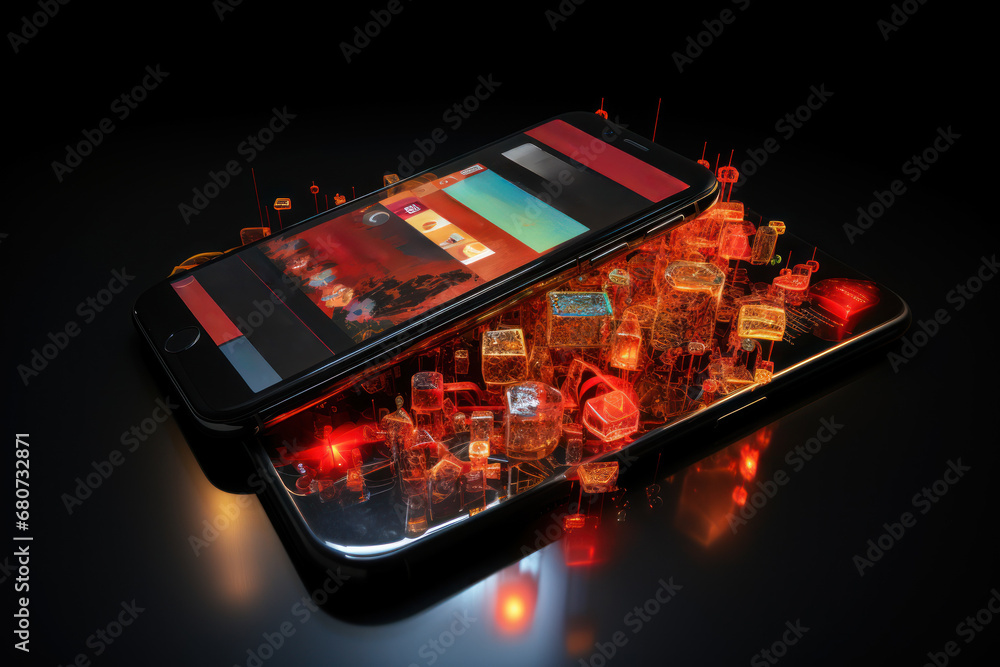 Poster a phone app offering information and resources for hiv prevention and support. concept of technology
