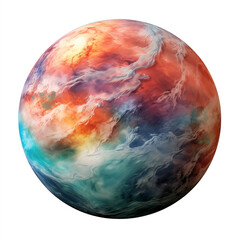 multicolored planet with gas clouds on it