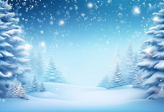 Snowy winter Christmas background