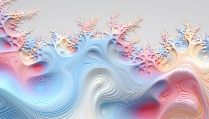 Fototapeta na wymiar abstract mandelbrot, pastel faint color stereo-gram fractal background