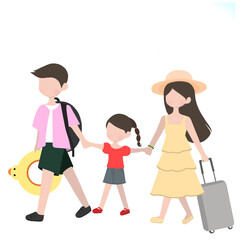 illustration of a family traveling