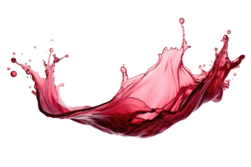 Wine splash on transparent background. AI generative.