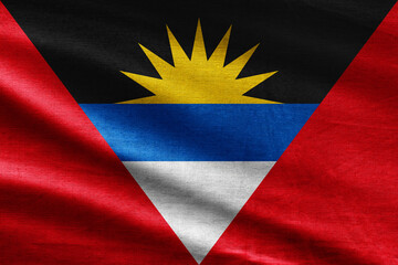 Celebrate Identity and National Pride with the Majestic Flag of Antigua y Barbuda. Realistic photo of Antigua y Barbuda flag.