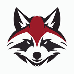 Racoon face icon vector.