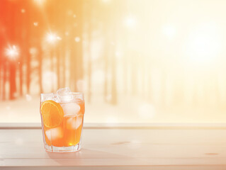 Aperol Spritz, A refreshing and slightly bitter cocktail, a mix of Aperol, Prosecco, and soda, usually served in a wine glass with ice cubes and an orange slice