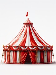 Red And White Striped Circus Tent With