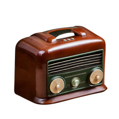 Fototapeta premium Bakelite Radio Illustration Art With a Transparent Background Generative AI.