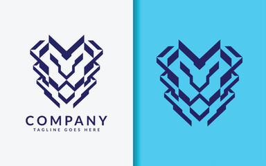 Abstract Minimalist Lion Face Logo Design which Consists of Sharp Lines Combination. Modern Vector Illustration.