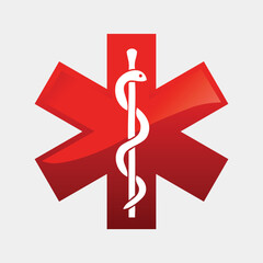 Emergency medical service emblem isolated on white background