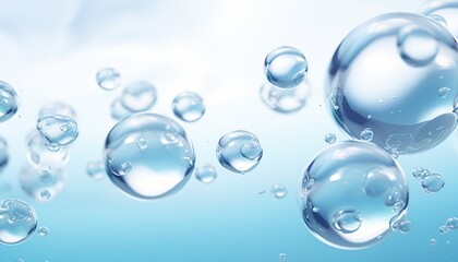 water bubbles floating in the air, delicate fantasy worlds, light blue, organic biomorphic forms