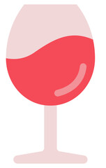 Red wine glass vector illustration with isolated on white background.