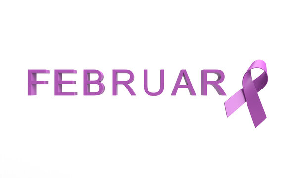 February Text Font Hand Written Calligraphy Ribbon Bow Violet Purple Color Object Woman Female Lady Girl Person People Human Health Care Treatment Fight Medical Prevention Charity International Cancer