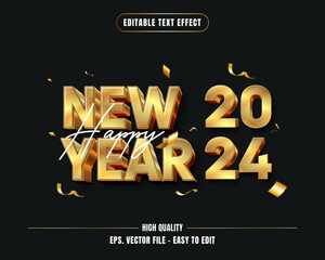 New year 2024 editable text effect