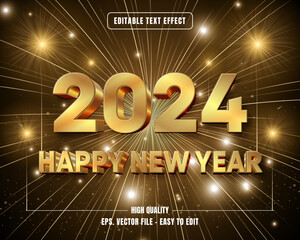 New year 2024 editable text effect