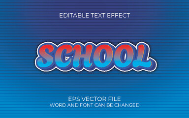 School editable text effect design