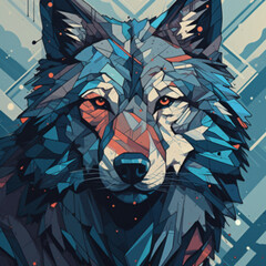 colorful watercolor frame with abstract wolf design.
GENERATIVE A.I